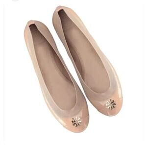 Tory Burch Blush Flats with Gold Emblem